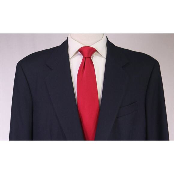 Ying Tai Ltd Bespoke Navy Blue Wool Fleece 2-Btn Handmade Suit 44R - Picture 3 of 10